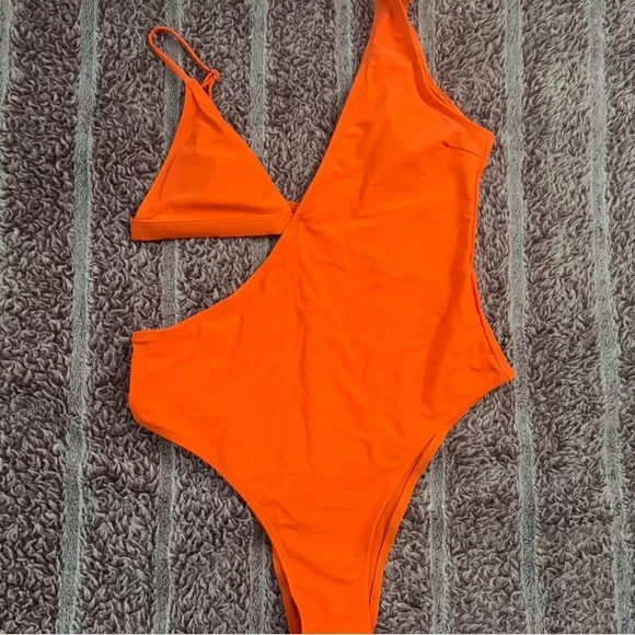 Vibrant Orange Women’s One Piece Swimsuit - Picture 1 of 2